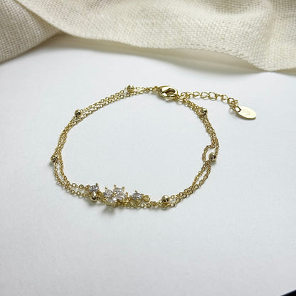 Double Layer Lucky Clover Bracelet