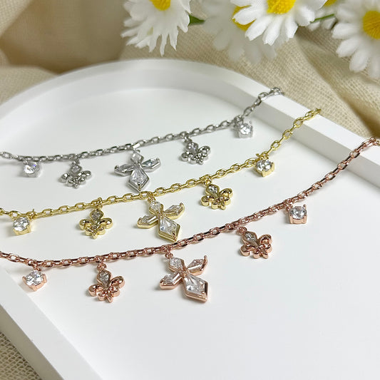 Double Layer Seraphine Cross Bracelet